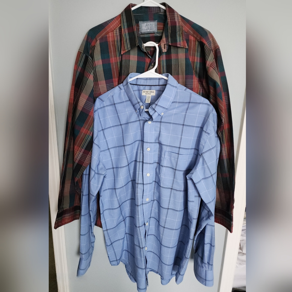 Lot of 2 Men's Casual Large/Tall Long Sleeved Shirts